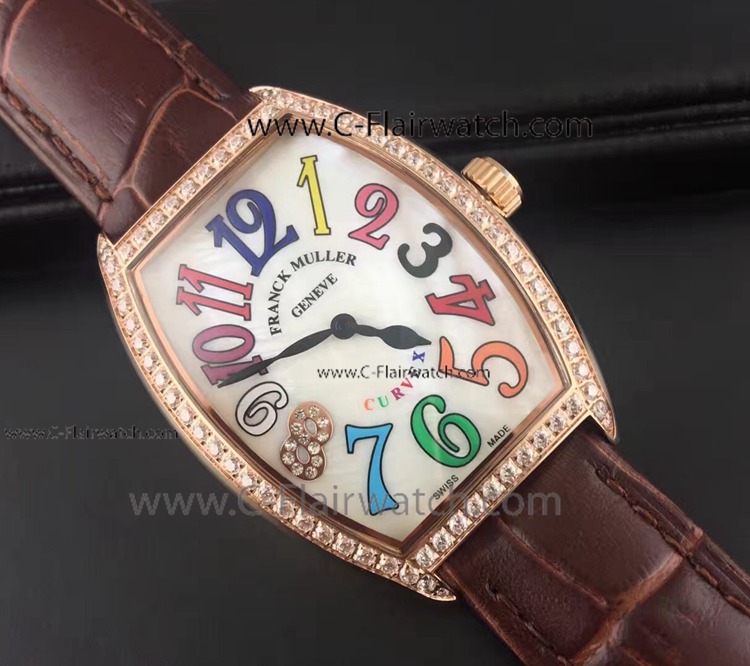 Replica Franck Muller CURVEX Rose Gold Diamond Midsize Watch